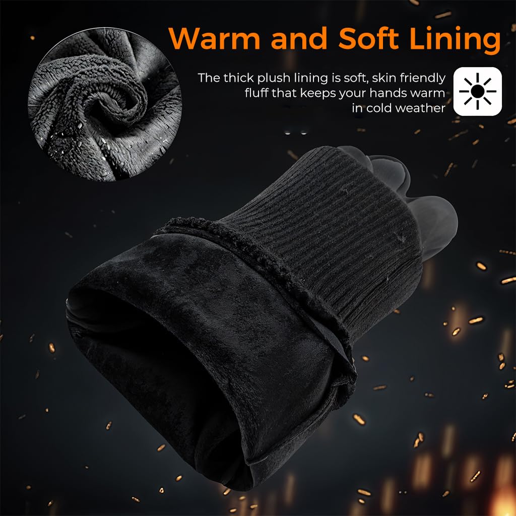 Zibuyu Winter Gloves for Running and Cycling with Touchscreen Fingertips | 30 cm Windproof Water‑Repellent Design for Men and Women