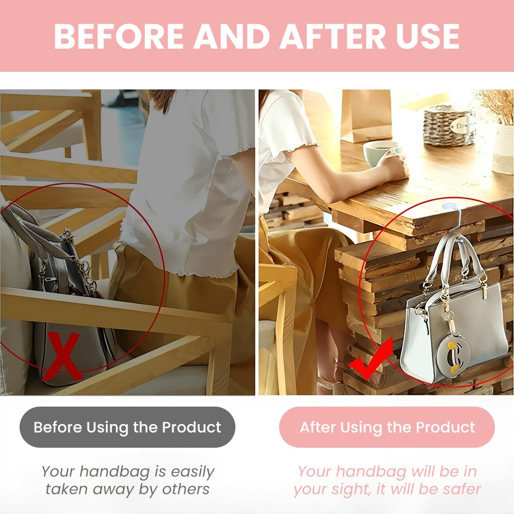 ZORBES Desk Bag Hangers for Table and Office Use with Metal Hooks | 4PCS Multi Color Set