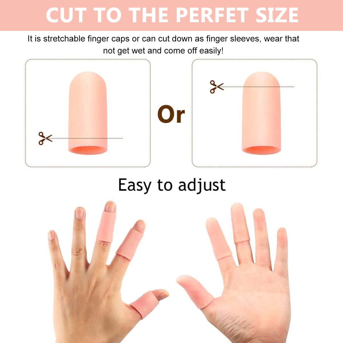 MAYCREATE Finger Protection Gel Support for Cracked or Arthritic Fingers 30 pcs | Soft Silicone Reusable Covers