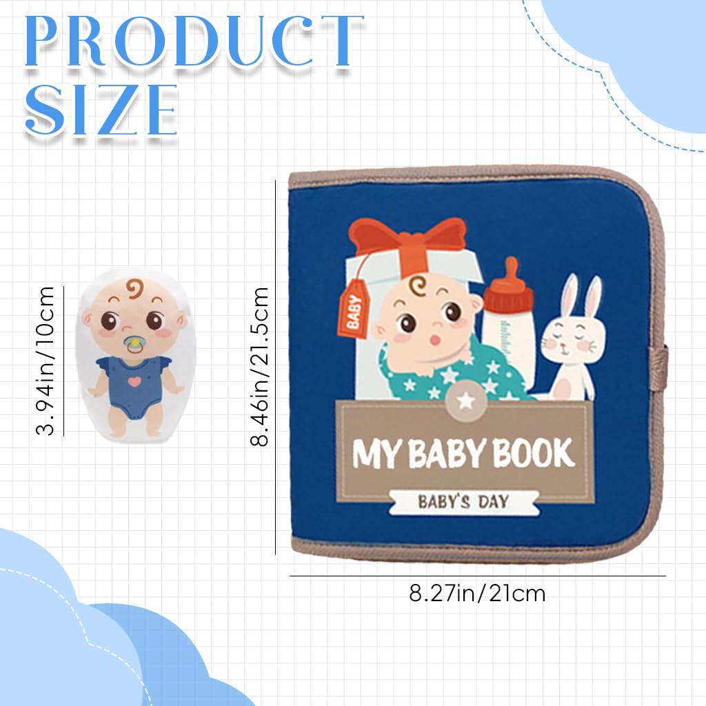 SNOWIE SOFT Baby Busy Book for Travel with Squeaky Toy 21.5x21cm Fabric Pages | Toddler Learning Toy