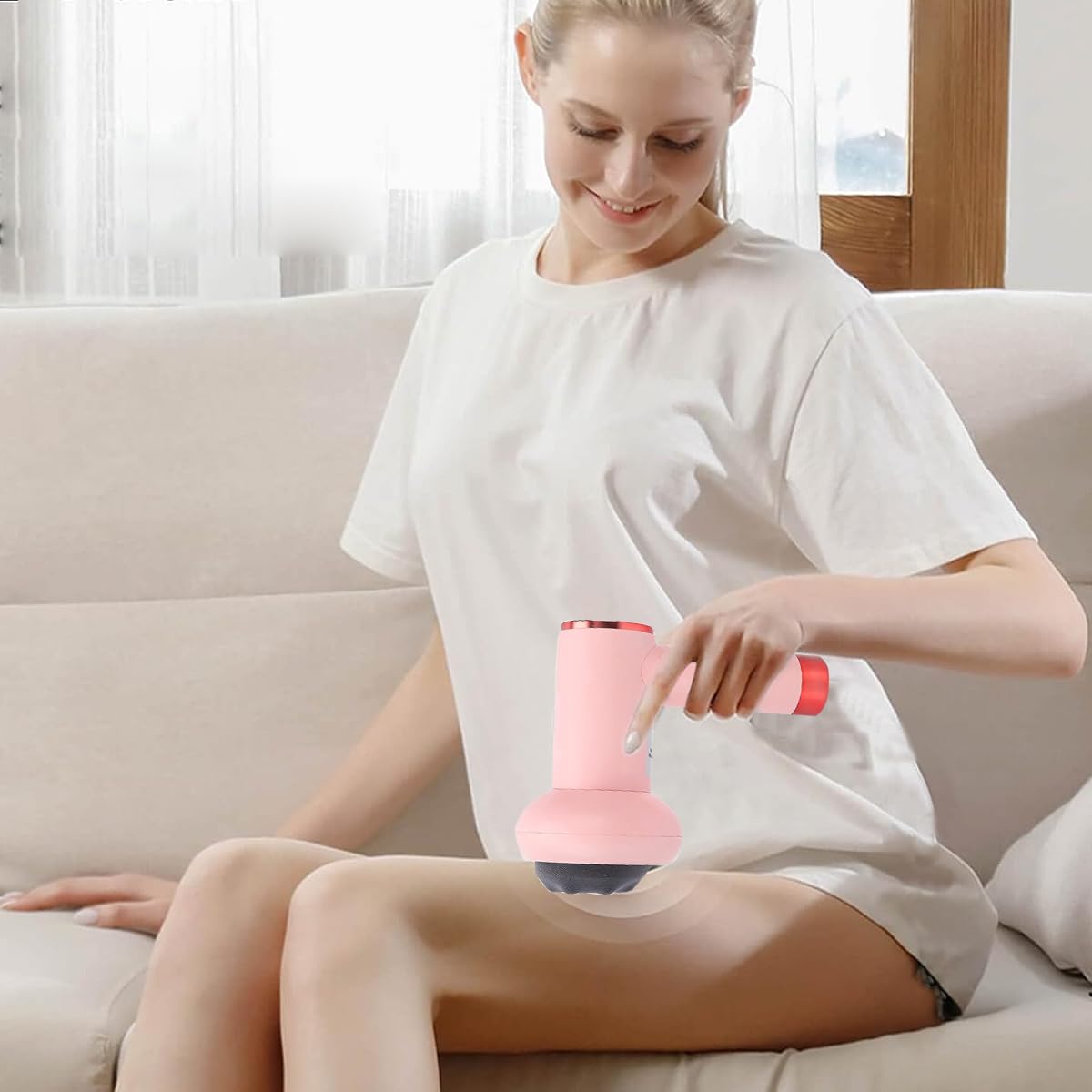 HANNEA Body Massager for Neck Back and Legs with 6 Gear Adjustment & 5 Heads | Rechargeable Portable Design