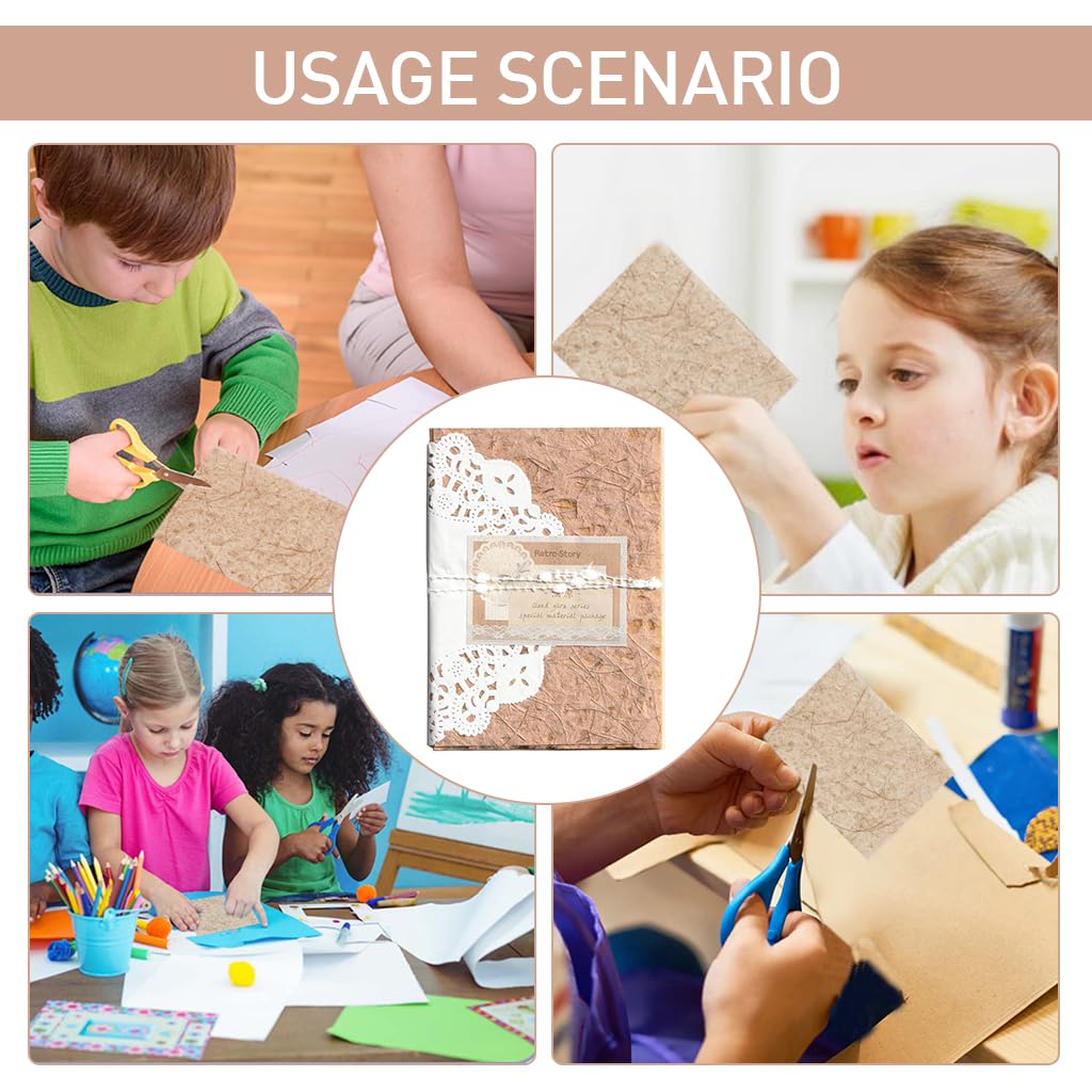 HASTHIP Scrapbook Paper for Journaling and Card Making with 16 Textured 10x14cm Sheets Brown