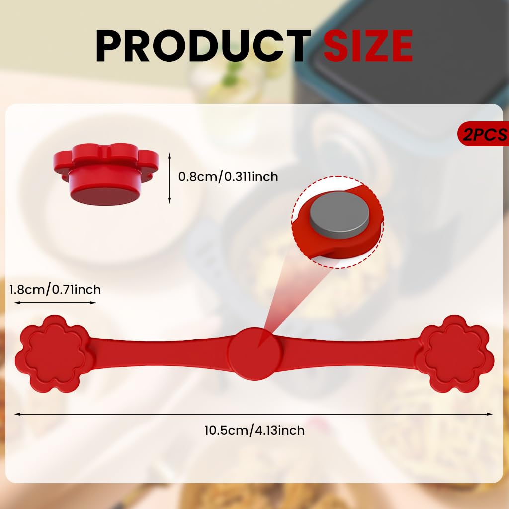 Supvox Magnetic Silicone Grips for Air Fryer Liners with Heat‑Resistant Retainer Clips | Reusable Cooking Accessories