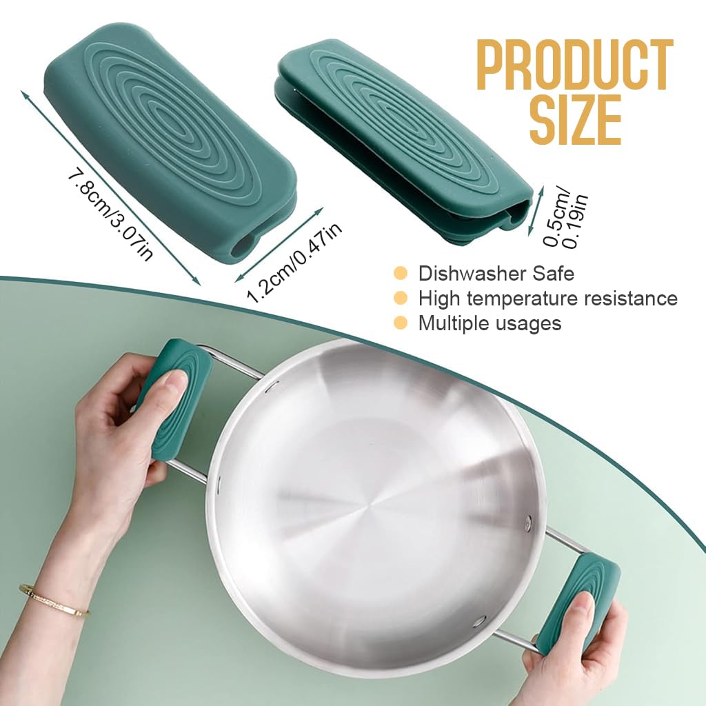 Supvox Silicone Handle Grips for Cast Iron Tawa with Snap-On Anti-Slip Design | 2 Pairs