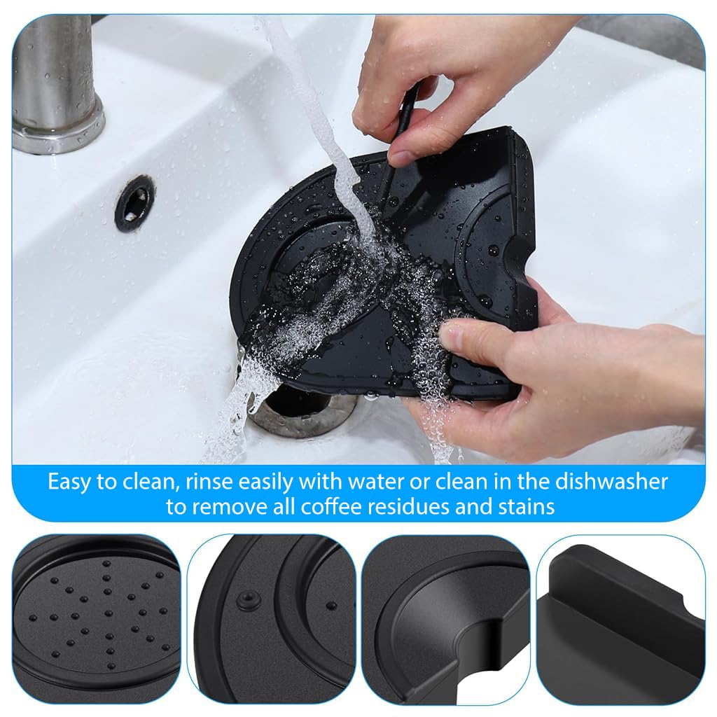 Supvox Silicone Coffee Tamper Mat for Espresso Bars 12.5x14cm with Non Slip Surface | Food Grade Silicone Counter Protector