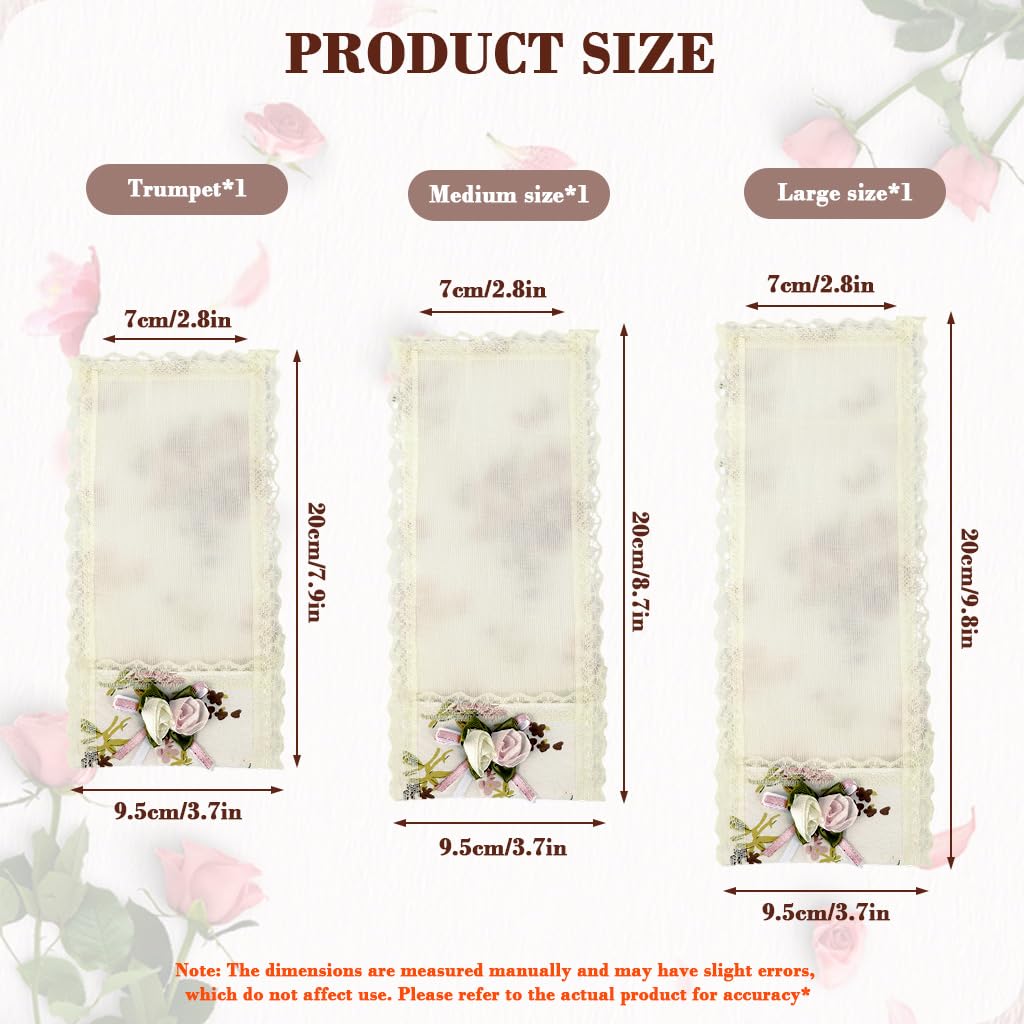 ZORBES Remote Control Cover for TV and AC featuring Floral Lace Fabric | 3PCS Dustproof Sleeves