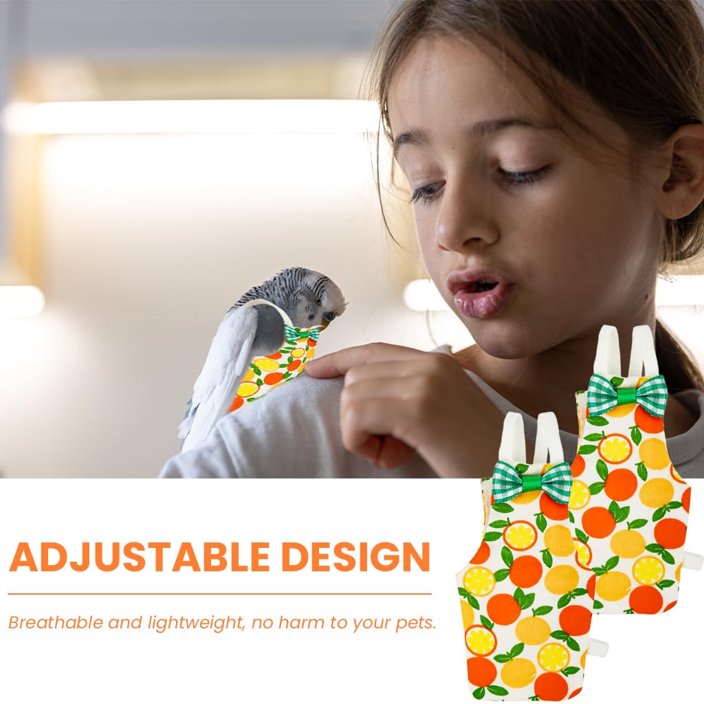 ZIBUYU Parrot Clothes 2Pcs for Budgies featuring Elastic Straps and Soft Waterproof Fabric | Washable Bird Flight Suit