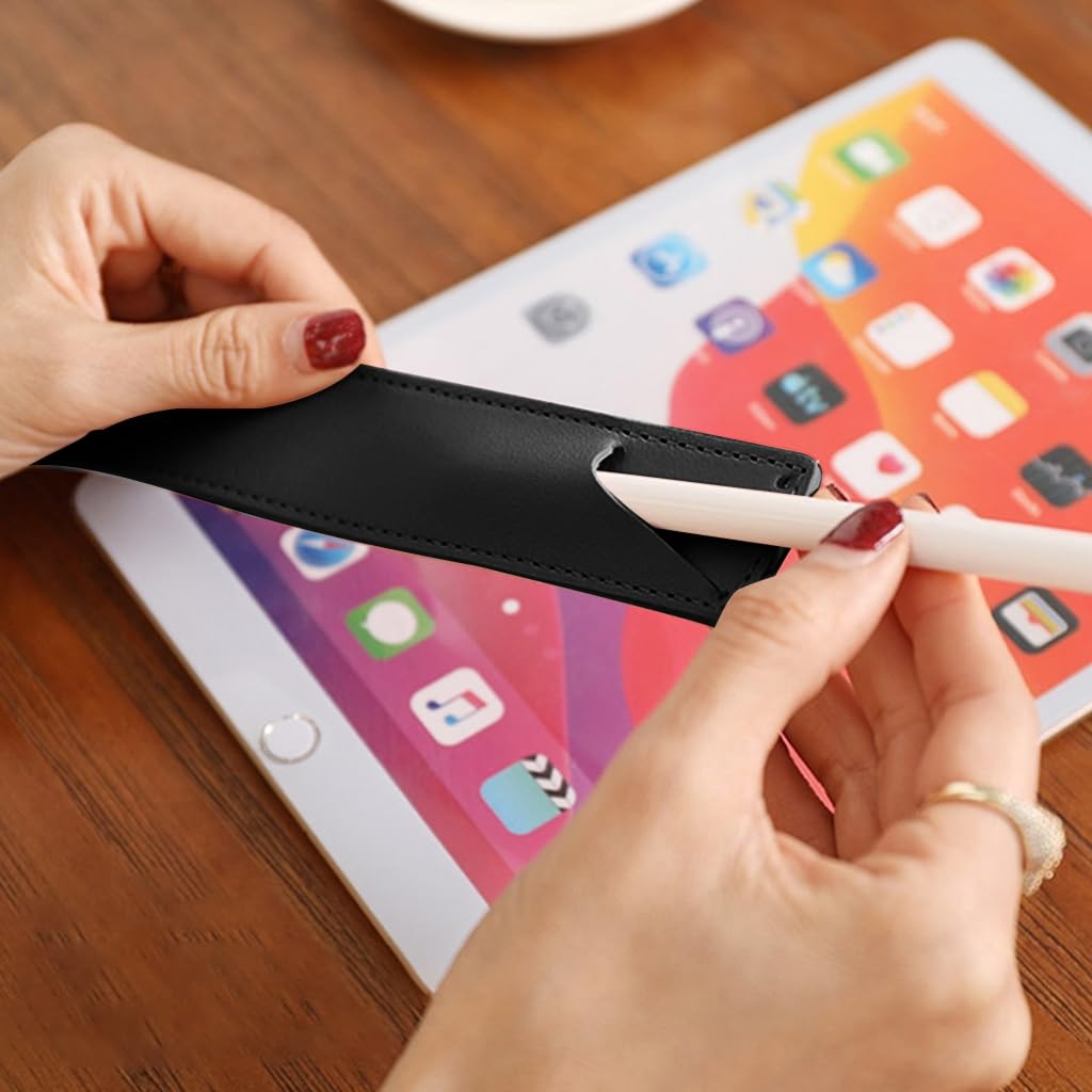 ZORBES Stylus Pen Cover for Apple Pencil with Metal Clasp Ring and Slotted Slash Open | 3.5x19.3 cm PU Leather Sleeve