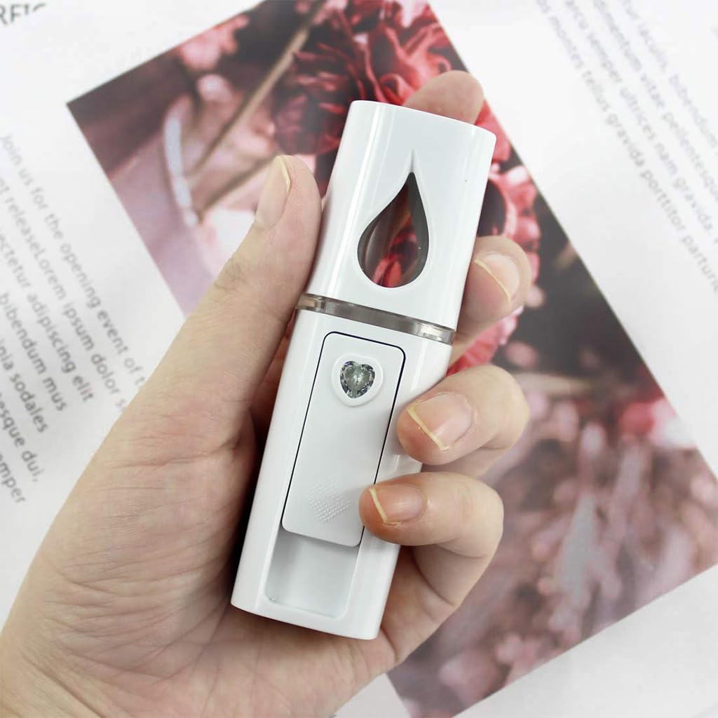 ZIBUYU USB Nano Mist Sprayer for Facial Moisturizing with 20ml Tank and 550mAh Rechargeable Battery