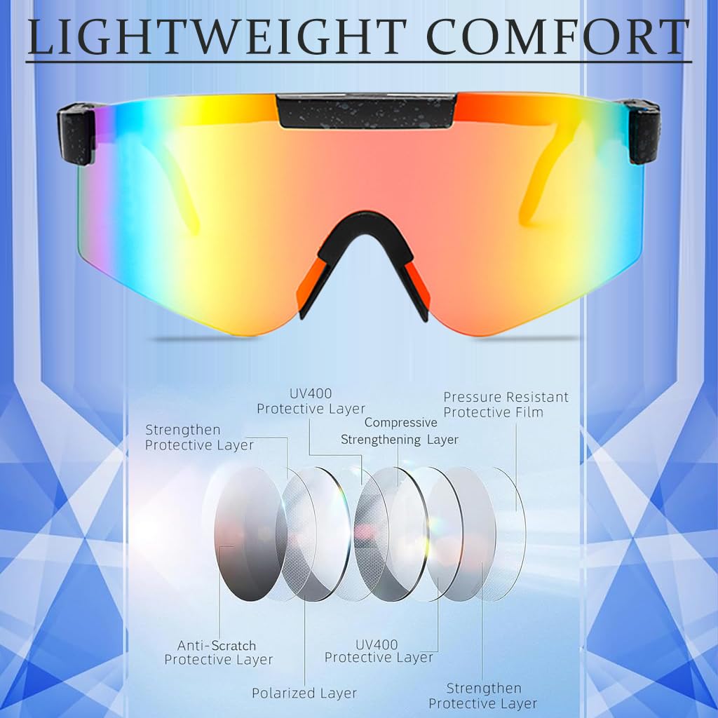 Proberos Polarized Sports Sunglasses for Cycling and Driving with UV400 TAC Lenses | Lightweight Unisex Eye Protection