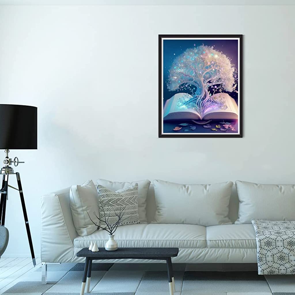 HASTHIP Diamond Painting Kit for Home Decor with 12x16in White Tree of Life Canvas | Gift for Adults and Kids