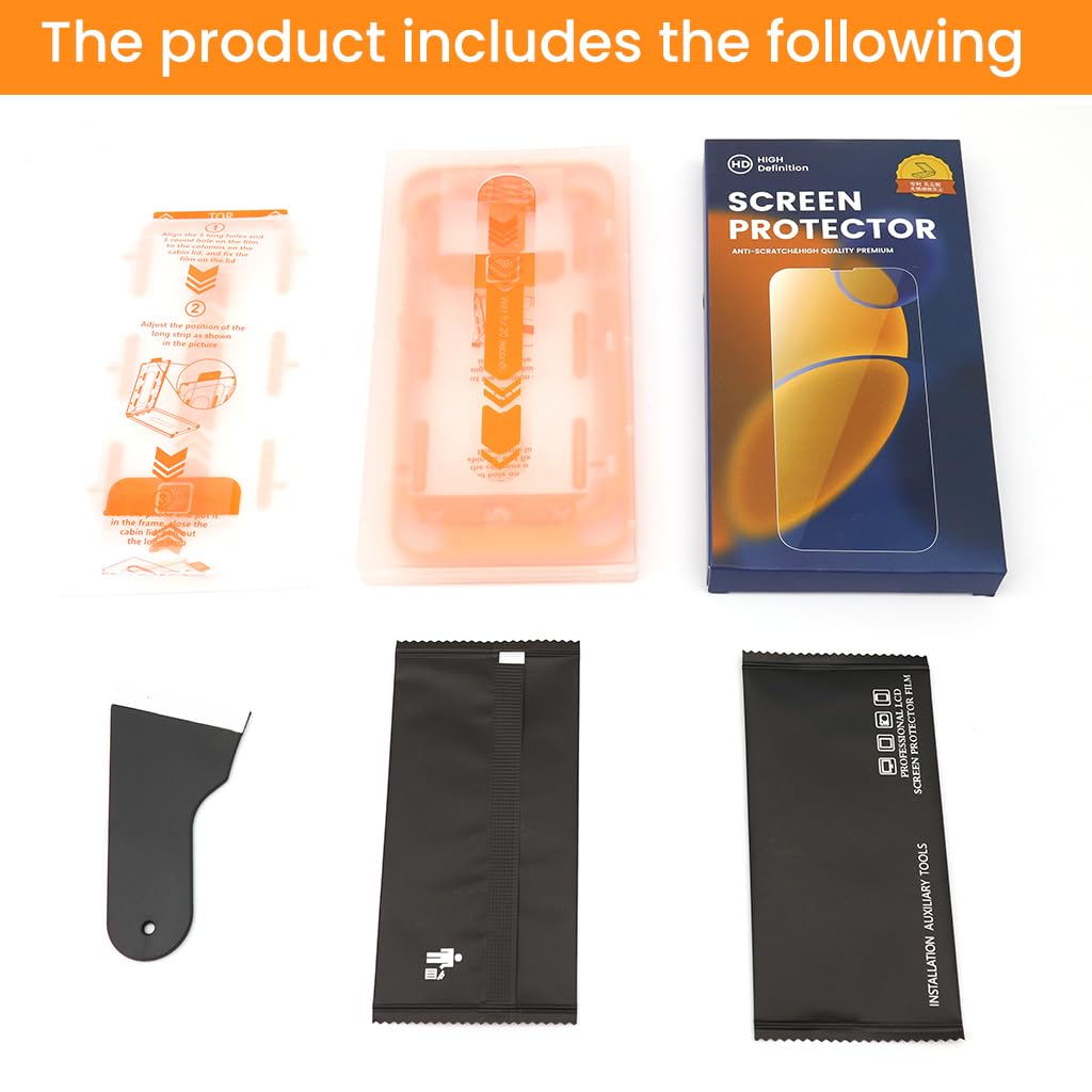 ZORBES Screen Protector for iPhone 13 6.1 in featuring 9H Tempered Glass and Alignment Tool