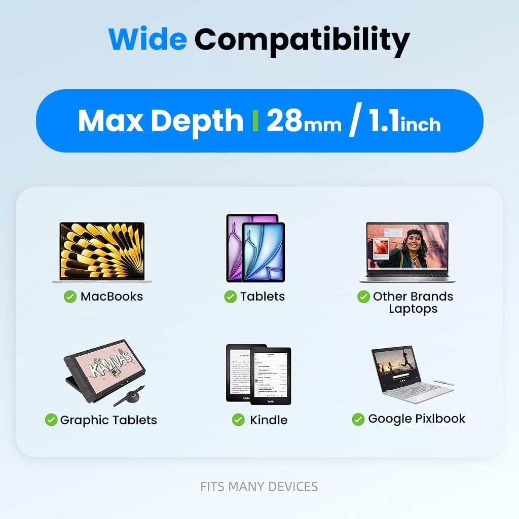 ZORBES Wall Mount Laptop Brackets for Under Desk Use with Non Abrasive Acrylic Strips