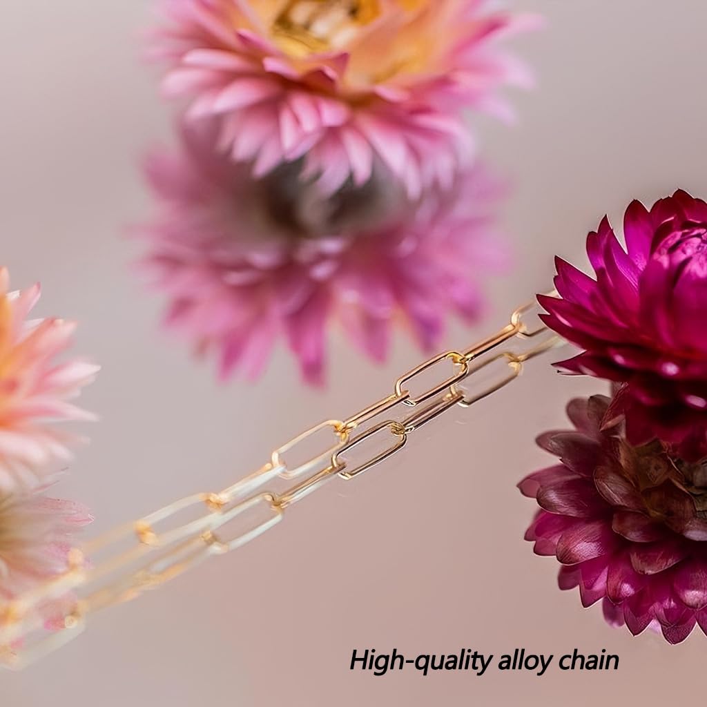 Zibuyu Chain Bracelet for Women with Lobster Clasp featuring Gold Plated Paperclip Links