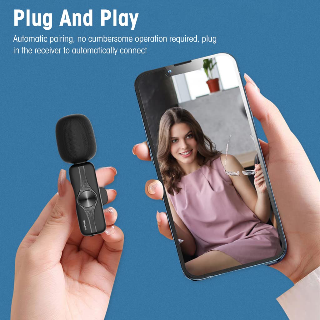 ZORBES Wireless Lavalier Lapel Microphone for Interview and Live Stream | Noise Reduction Recording for iPhone Android Camera Computer