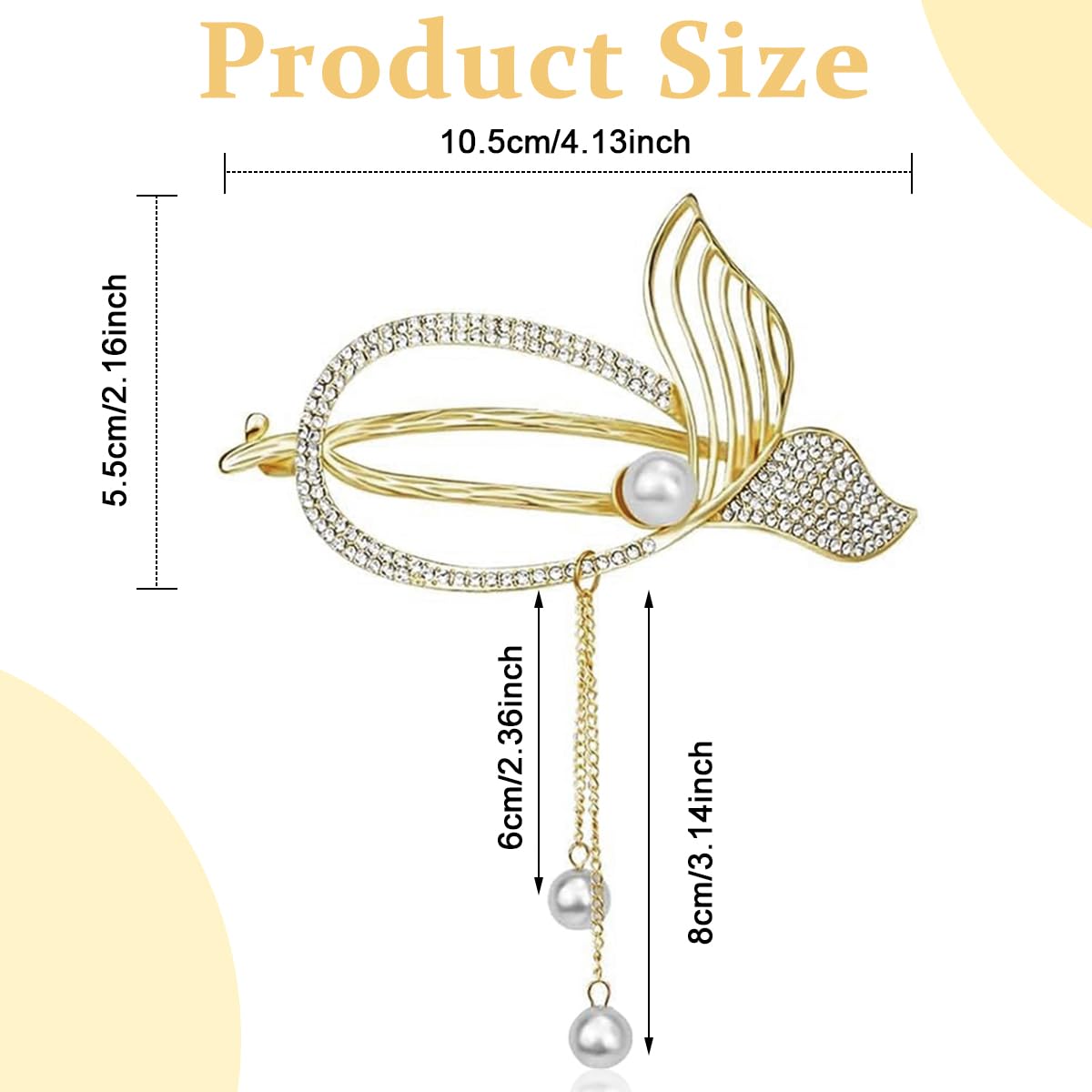 PALAY Hair Clips for Women featuring Mermaid Tail Jaw Design and Gold Alloy Finish | Elegant French Style Accessory for Daily Hairstyles