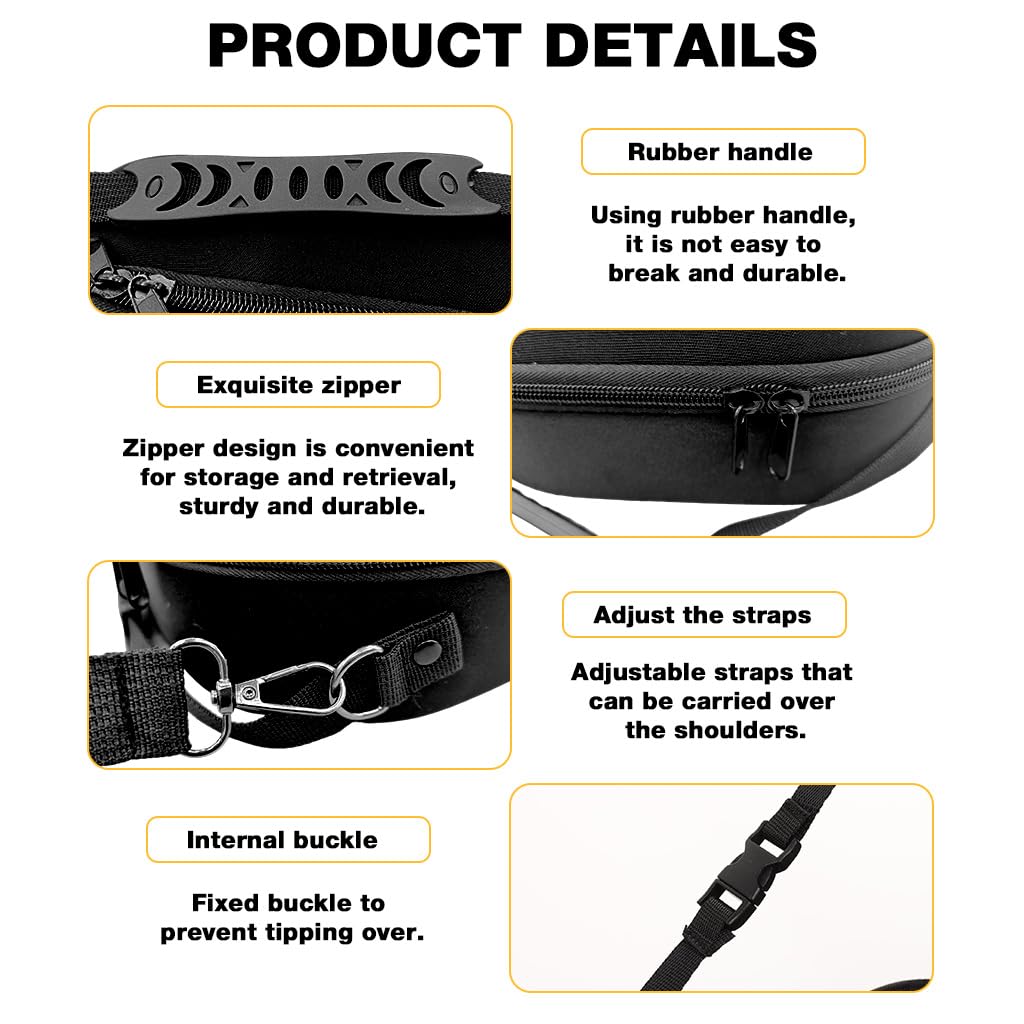 HASTHIP Cap Organizer Bag for Travel with Ventilated EVA Hard Case 4–6 Cap Capacity 33x23x14cm