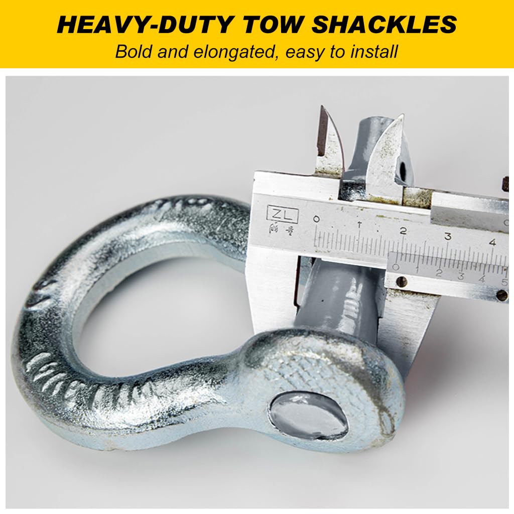 STHIRA Towing Belt for Car and Truck Recovery featuring 13 ft Length with Forged Steel Shackles | 10,000 lb Polyester Rope