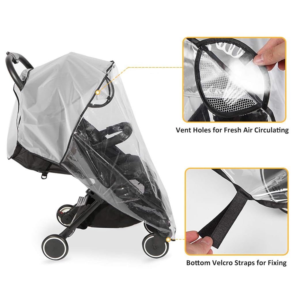 SNOWIE SOFT® Baby Stroller Rain Cover Universal Waterproof Windproof Rainproof EVA Stroller Cover for Winter with Breathable Air Vent, Stroller Cover Protect from Sun Dust Snow, Stroller Accessories