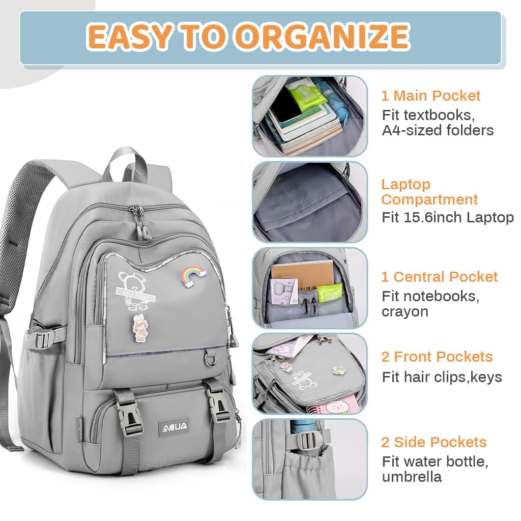 PALAY School Backpack with Multi Compartment Organization and Waterproof Polyester for Girls
