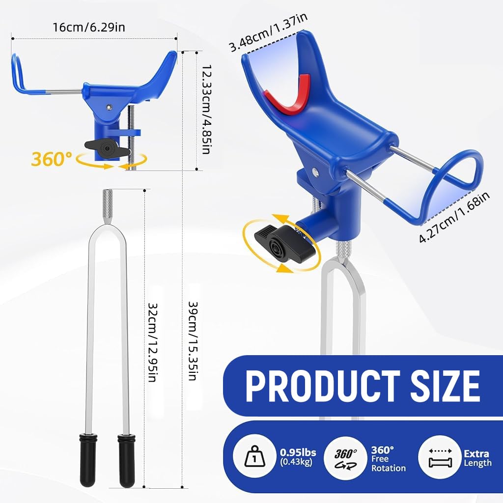 Proberos Fishing Rod Holder for Bank Fishing with 10.6 in Sharp Spikes and Adjustable Tilt | Reinforced Nylon Ground Stand