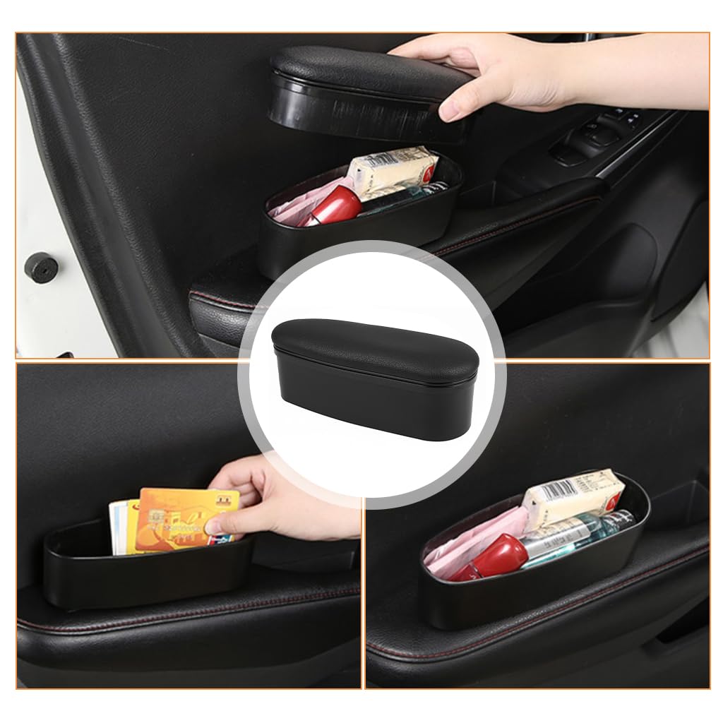 STHIRA Elbow Rest Armrest for Car Door with 2 in 1 Storage Case and Adjustable Length | PU Cushioned Support 20x8x8cm