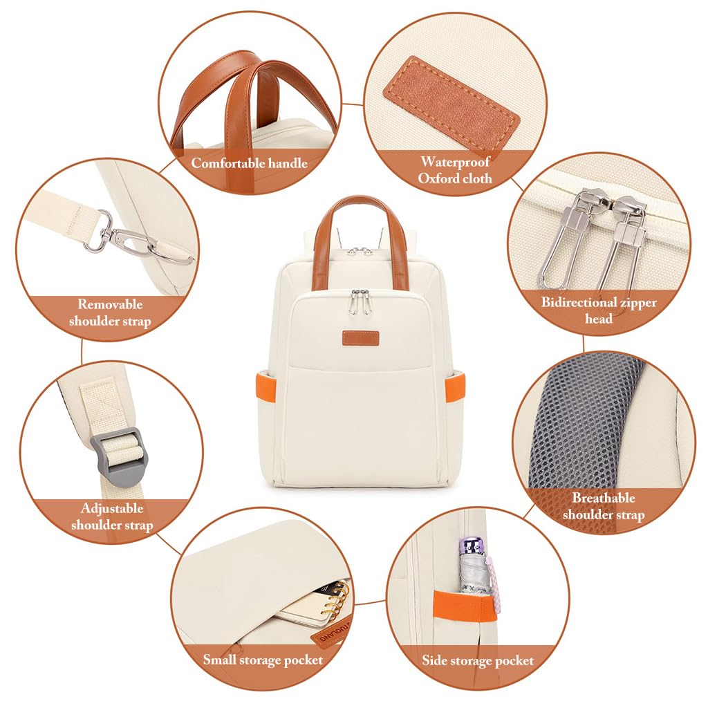 PALAY Laptop Backpack for Women Fashion Casual Backpack 15.6 inches Laptop Backpack with Handle Double Layer Waterproof Oxford Cloth Travel Backpack Office Laptop Bag, 30x12x41cm
