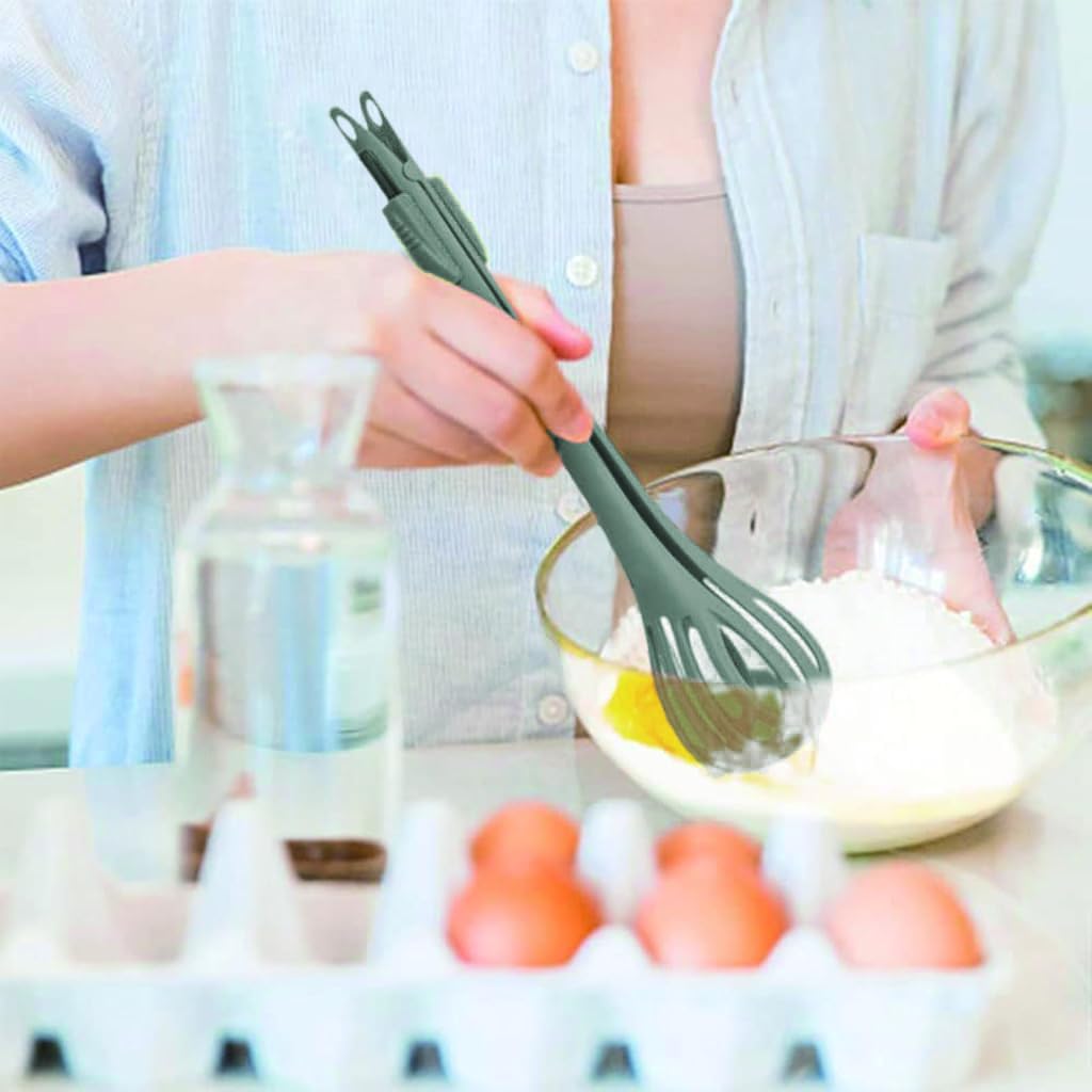 Supvox Kitchen Whisk 2 in 1 for Mixing and Serving featuring Long Handle Lock | Food Grade & Heat Resistant