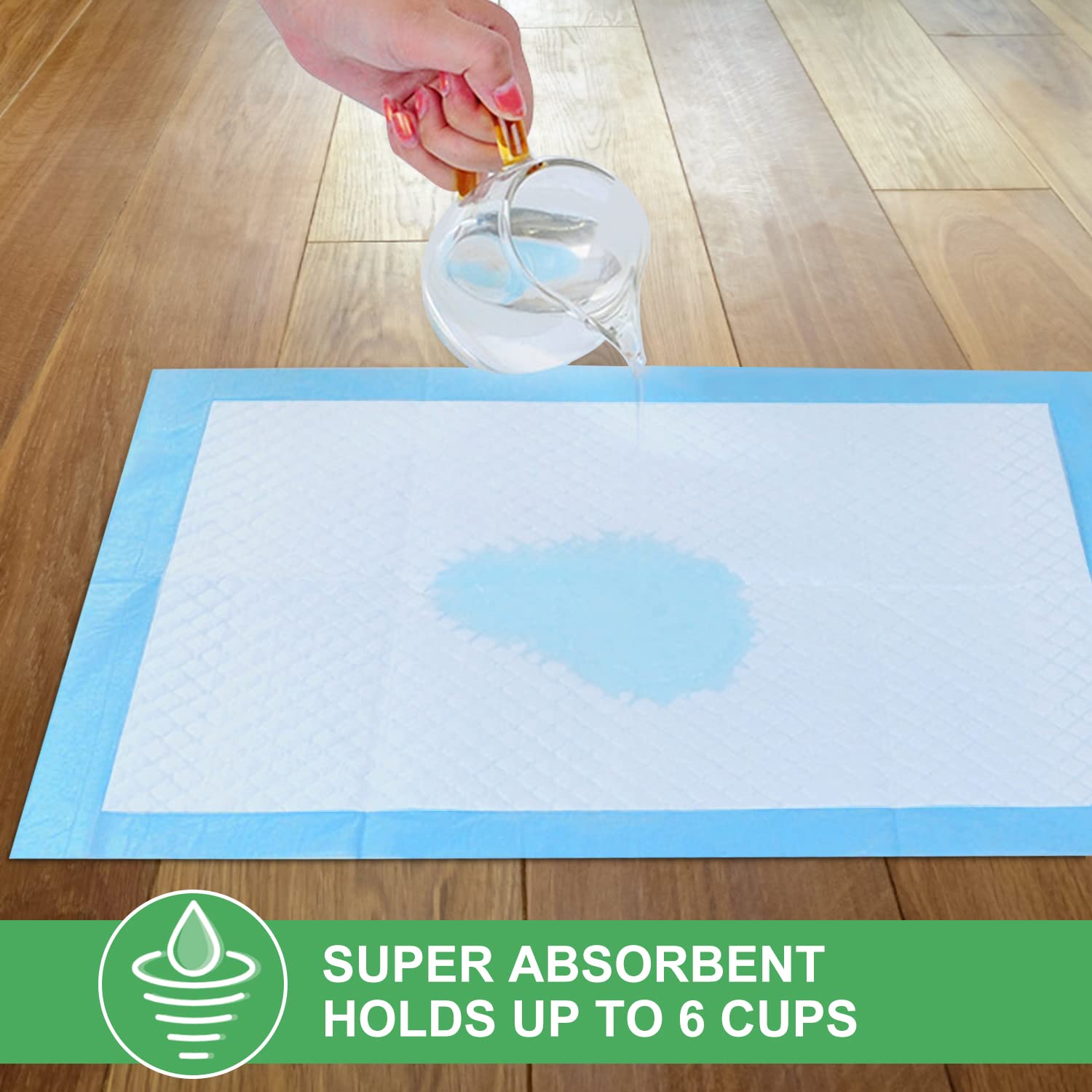 Qpets Pee Pads for Dogs Pack of 50 with 6 Layer Absorption 45x60cm Bamboo Charcoal | Puppy Training