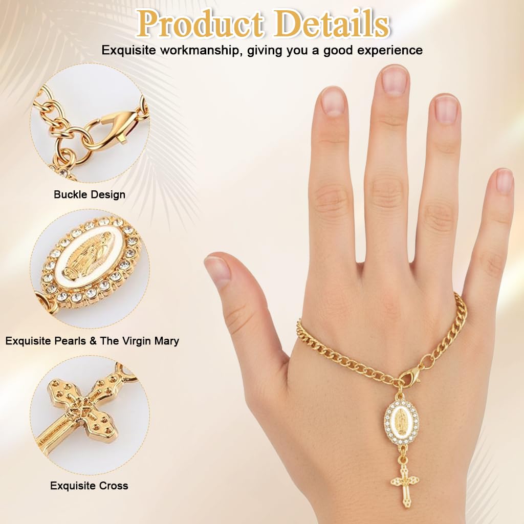 STHIRA Prayer Cross Pendant for Steering Wheel with Golden Alloy Chain and Rhinestones | Elegant Car Ornament Gift
