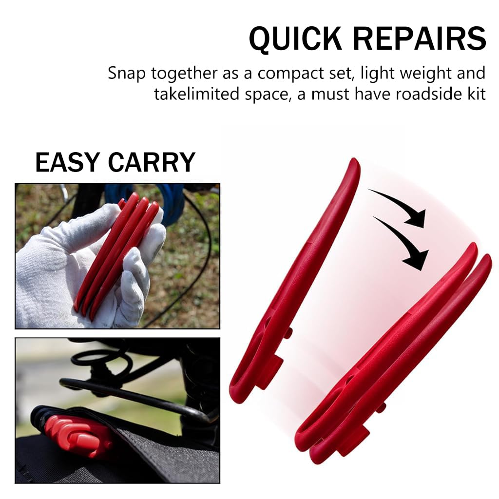 Proberos Bicycle Tyre Levers Set for Roadside Repair with Spoke Clip | 6Pcs 4.1in Plastic Tools