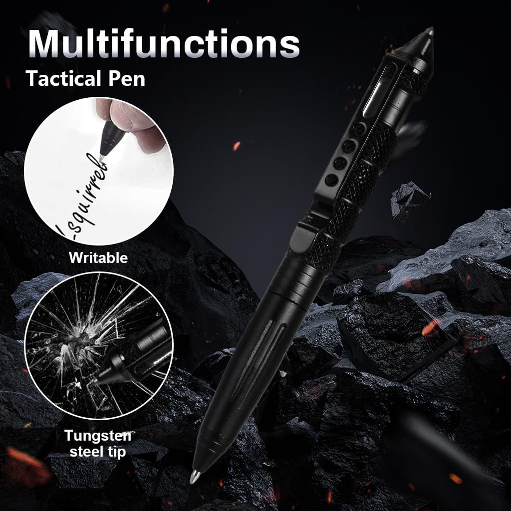PROBEROS Tactical Pen for Self Defense and Writing featuring 2 in 1 Design | Black 5.9 in