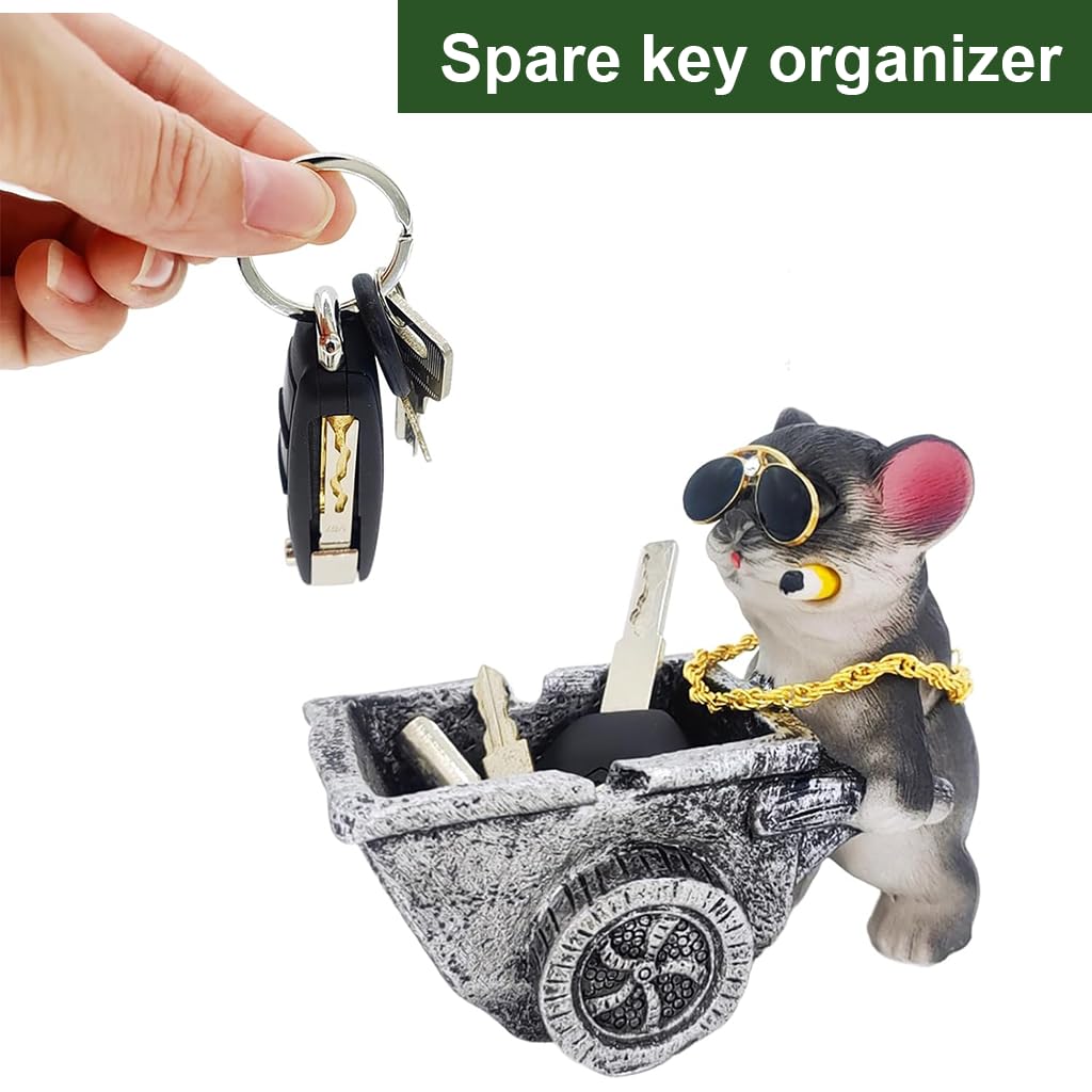 HASTHIP Fun Desk Ashtray for Home or Office featuring Resin Bulldog Wheelbarrow Design | Cute Gift Décor