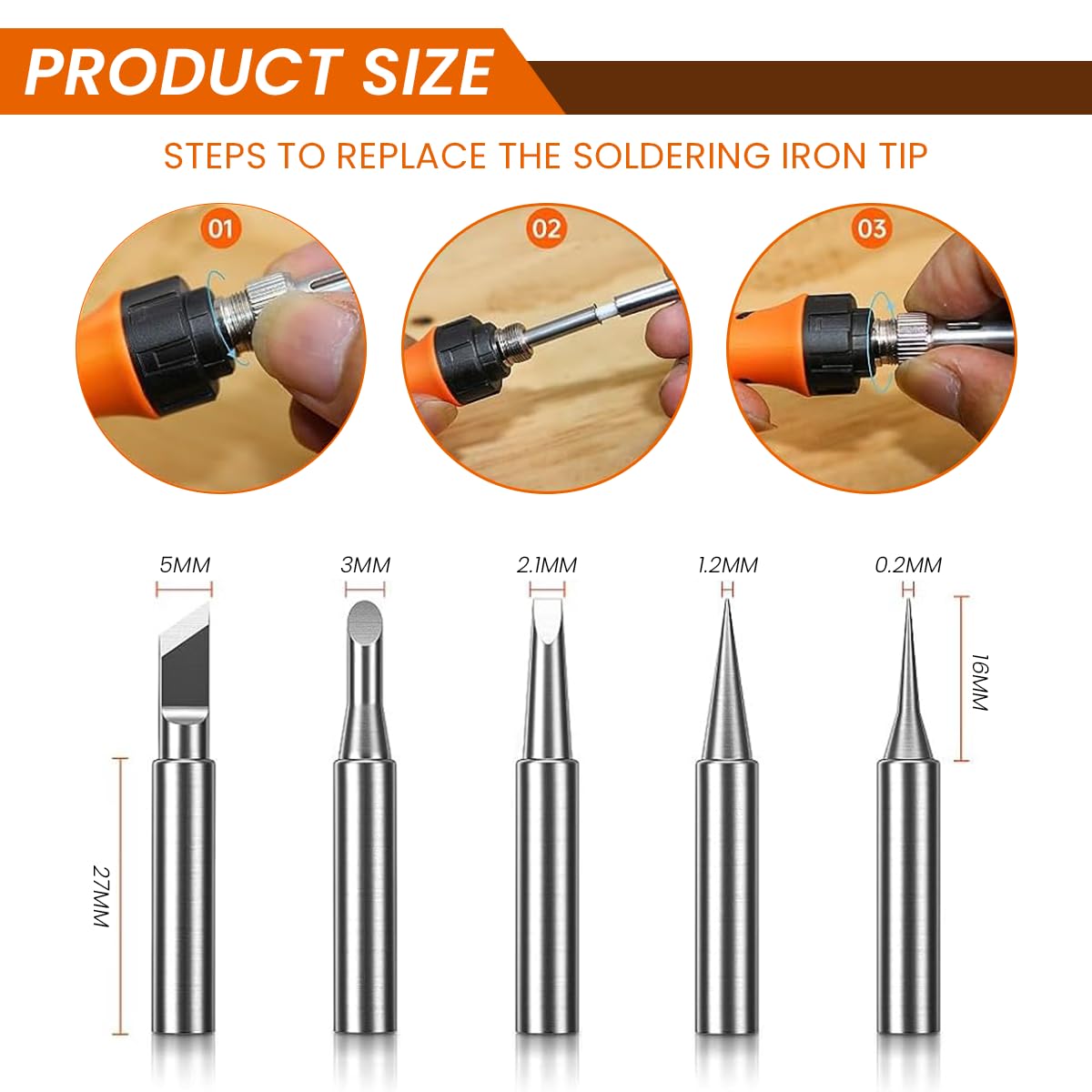 Serplex Soldering Iron Kit for Electronics Repair with 60W Power and 5 Tips | Adjustable 200-450°C