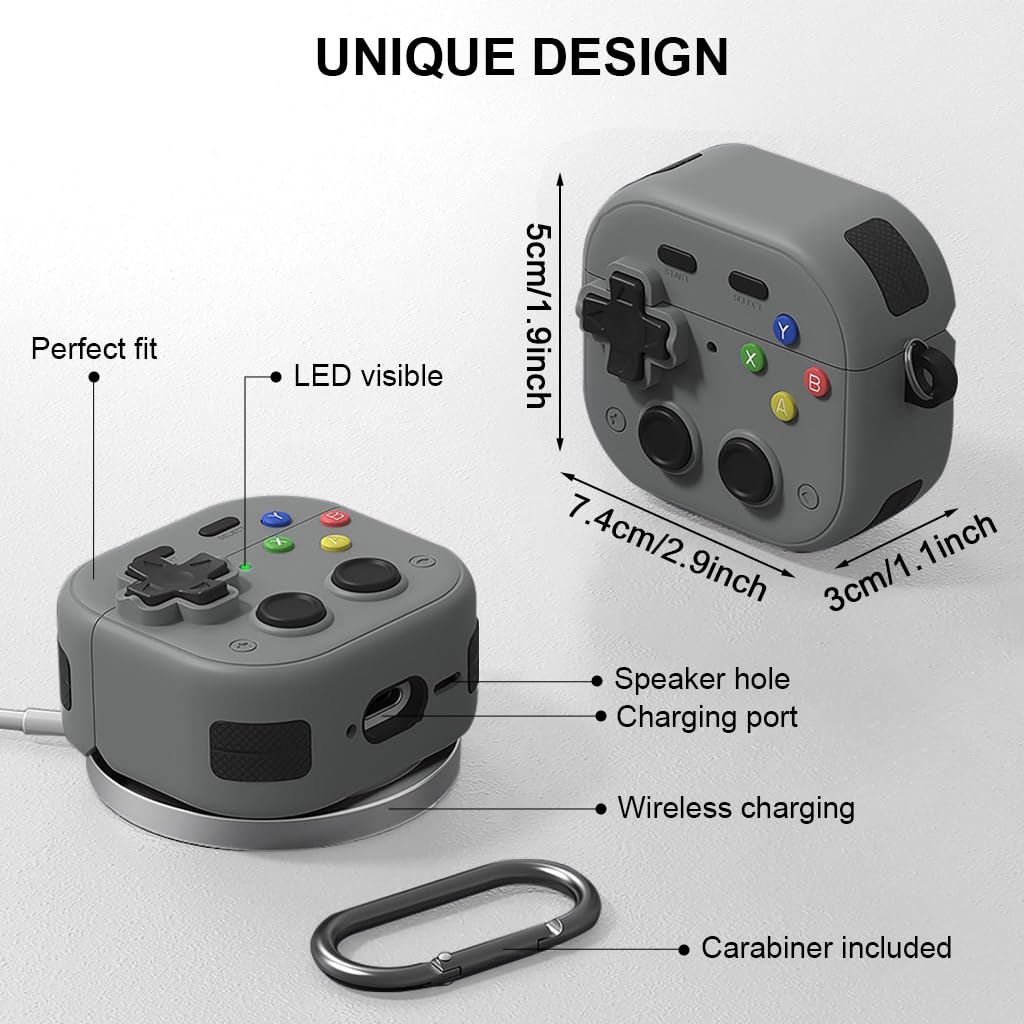 ZORBES Case for AirPods Pro 2 with Reinforced Corners and Metal Carabiner | TPU PC Shell
