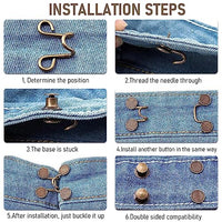 Venzina® 4 Sets Jeans Button Adjustable Waist Buckle, Instant No Sewing Metal Buttons for Loose Jeans Pants, Detachable Adjustable Pant Waist Tightener Pins