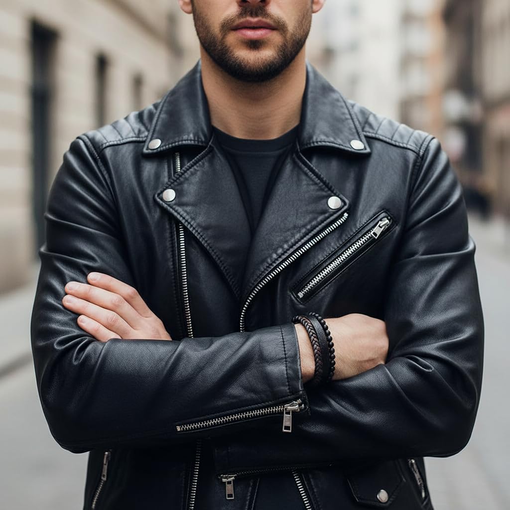 Zibuyu Men's Genuine Leather Bracelet for Business Wear with Magnetic Clasp | Elegant Gift