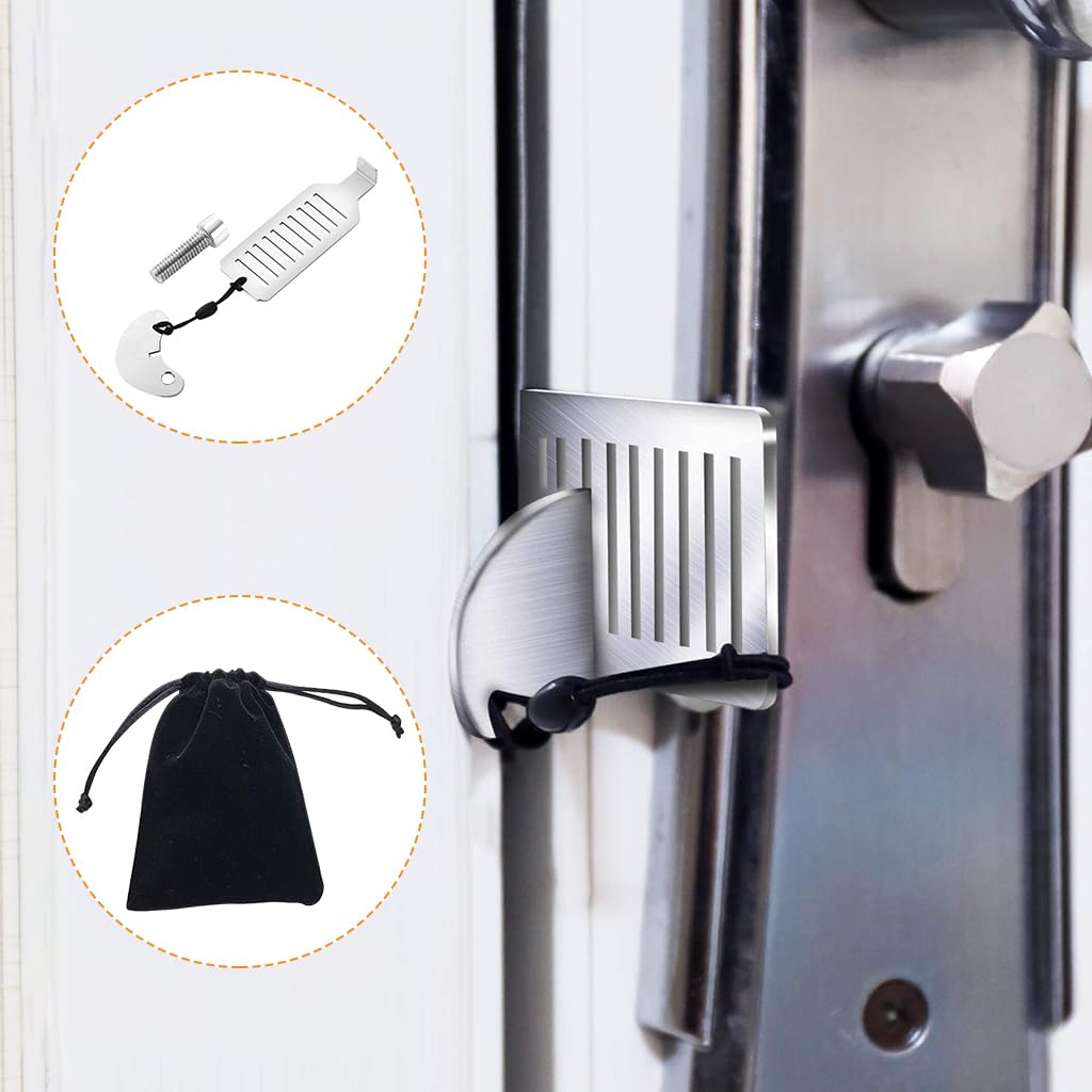 HASTHIP® Door Lock Easy Door Latch Lock Portable Safety Latch Lock for Home, Apartment, Hotel, Prevent Unauthorized Entry, Additional Safety and Privacy Door Stopper