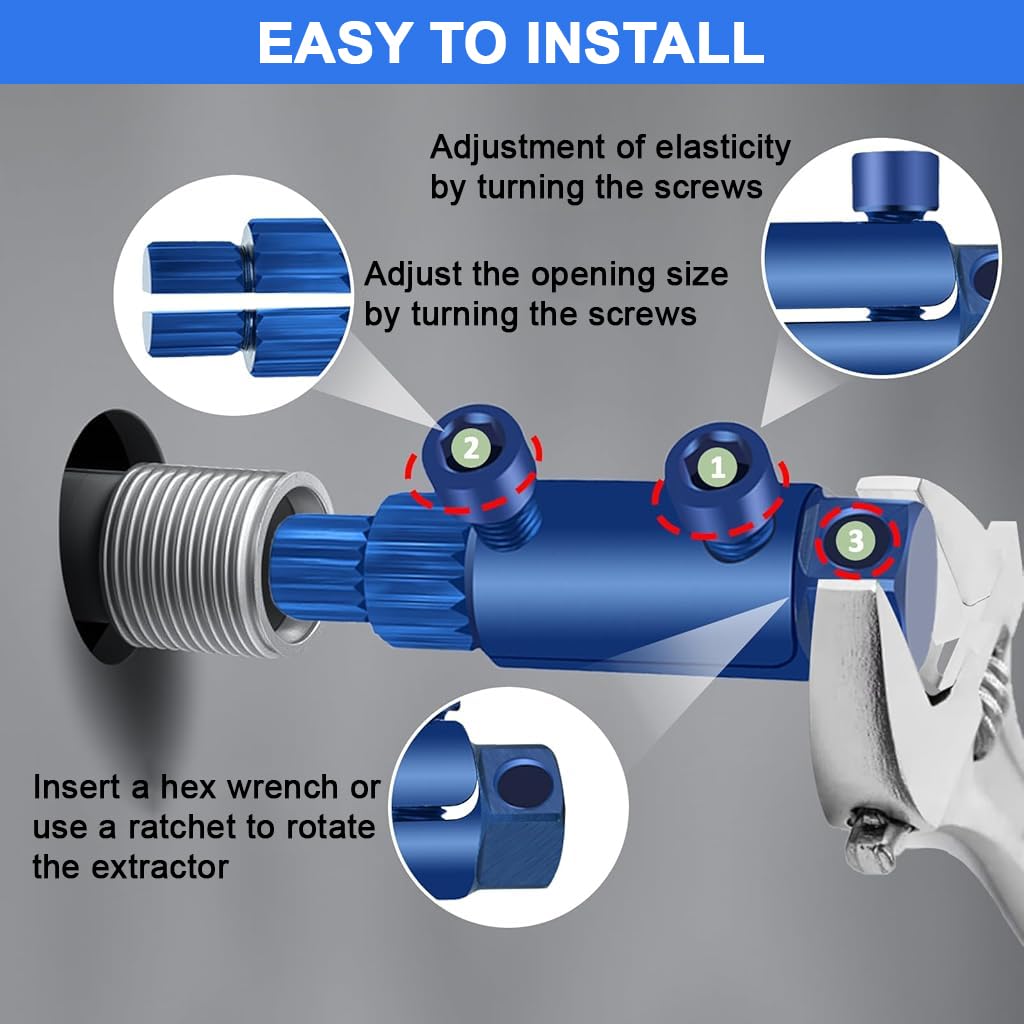 Serplex Faucet Angle Valve Broken Wire Extractor for 1/2 in and 1 in Threads with Dual Screw Design | Stainless Steel Tool