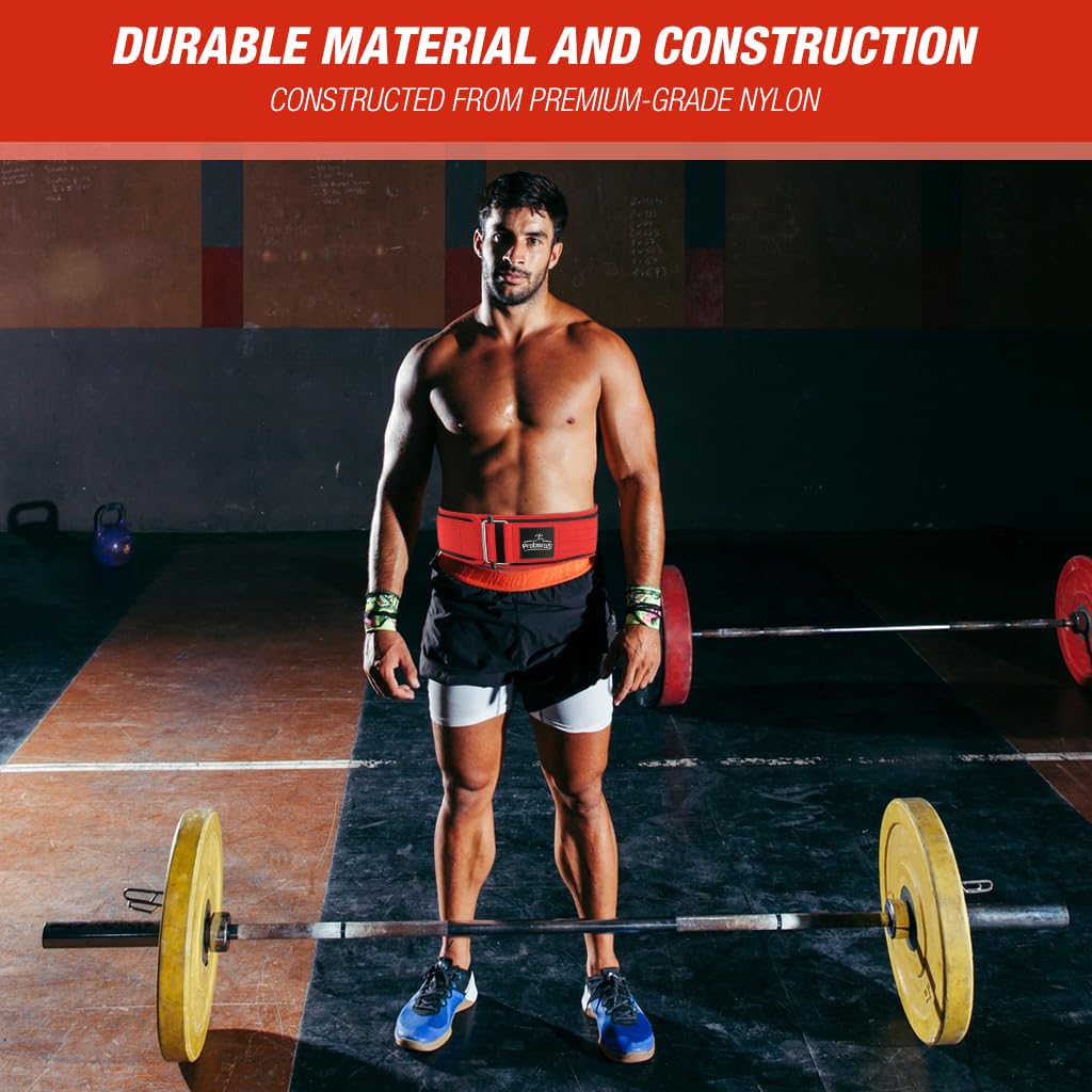 Proberos Weight Lifting Belt for Men and Women with Hook and Loop Closure | 10cm Wide Adjustable Nylon Support