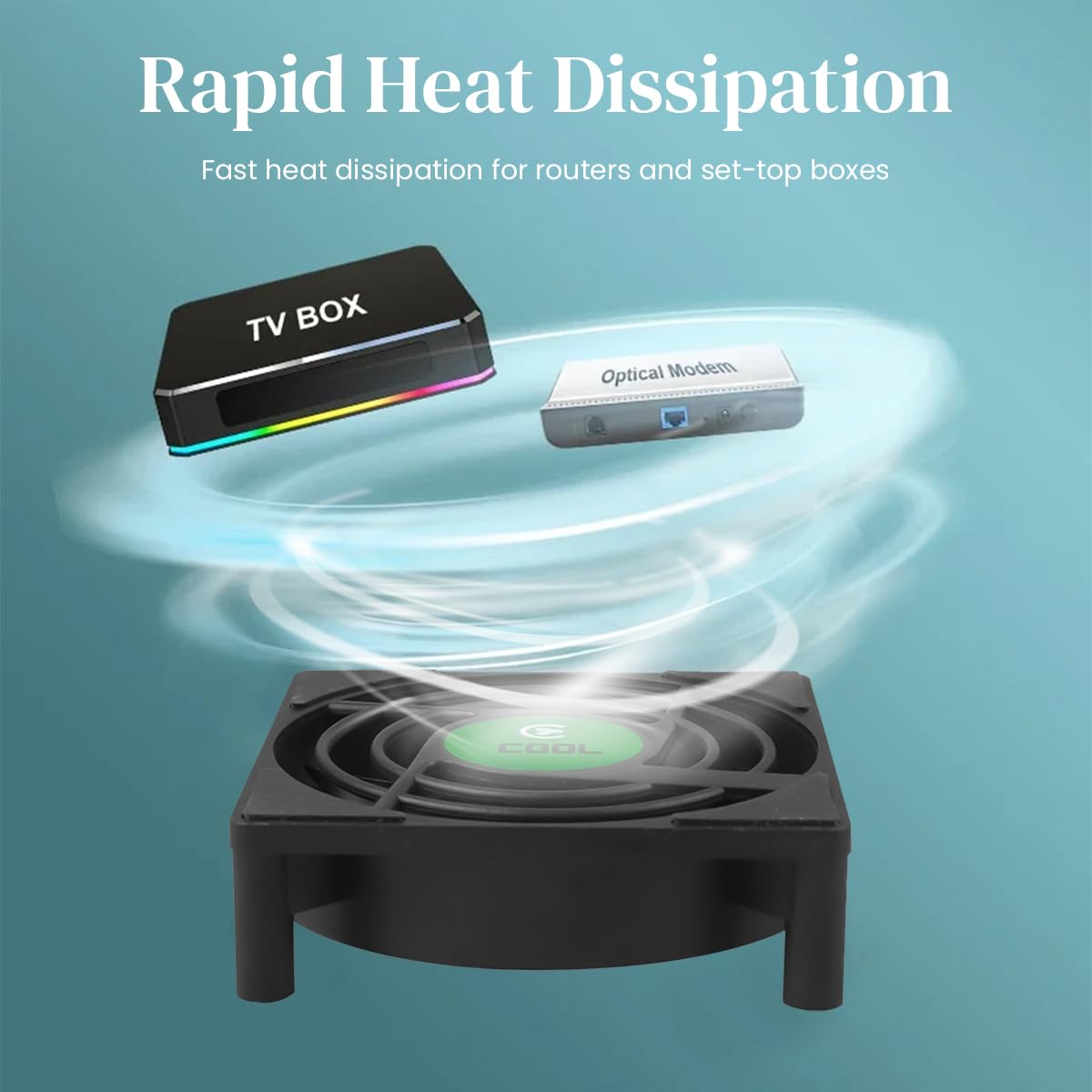 Verilux CPU Cooling Fan for TV Box with 3.3 in Size and 7 Blade Design | USB Silent Cooler