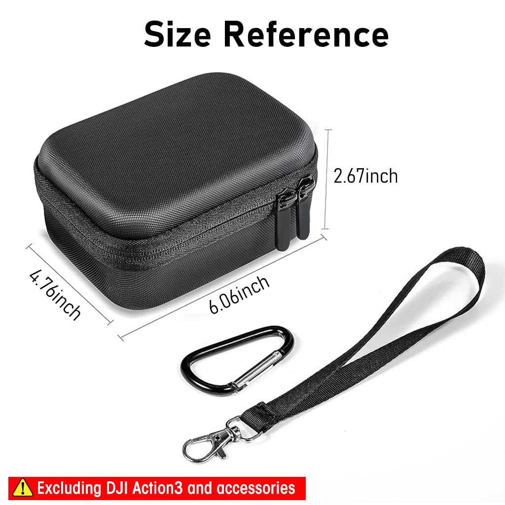 ZORBES Carrying Case for DJI OSMO Action 3 and 4 Camera with 8 Compartments | Waterproof PU Hard Shell Travel Bag