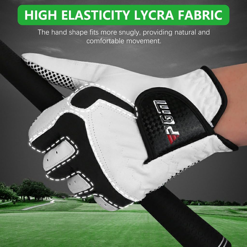 Proberos Men's Left Hand Golf Glove for All Weather with Anti Slip Grip and Breathable Microfiber | Comfort Fit XL