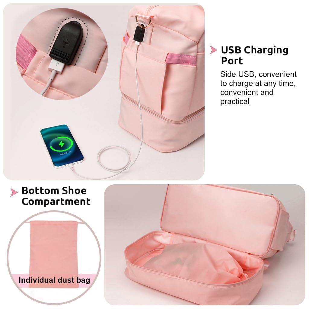 PALAY Travel Duffel Bag for Gym and Weekend Trips with Double Layer 46x21x37cm Design | Waterproof Oxford Cloth with Shoe Compartment