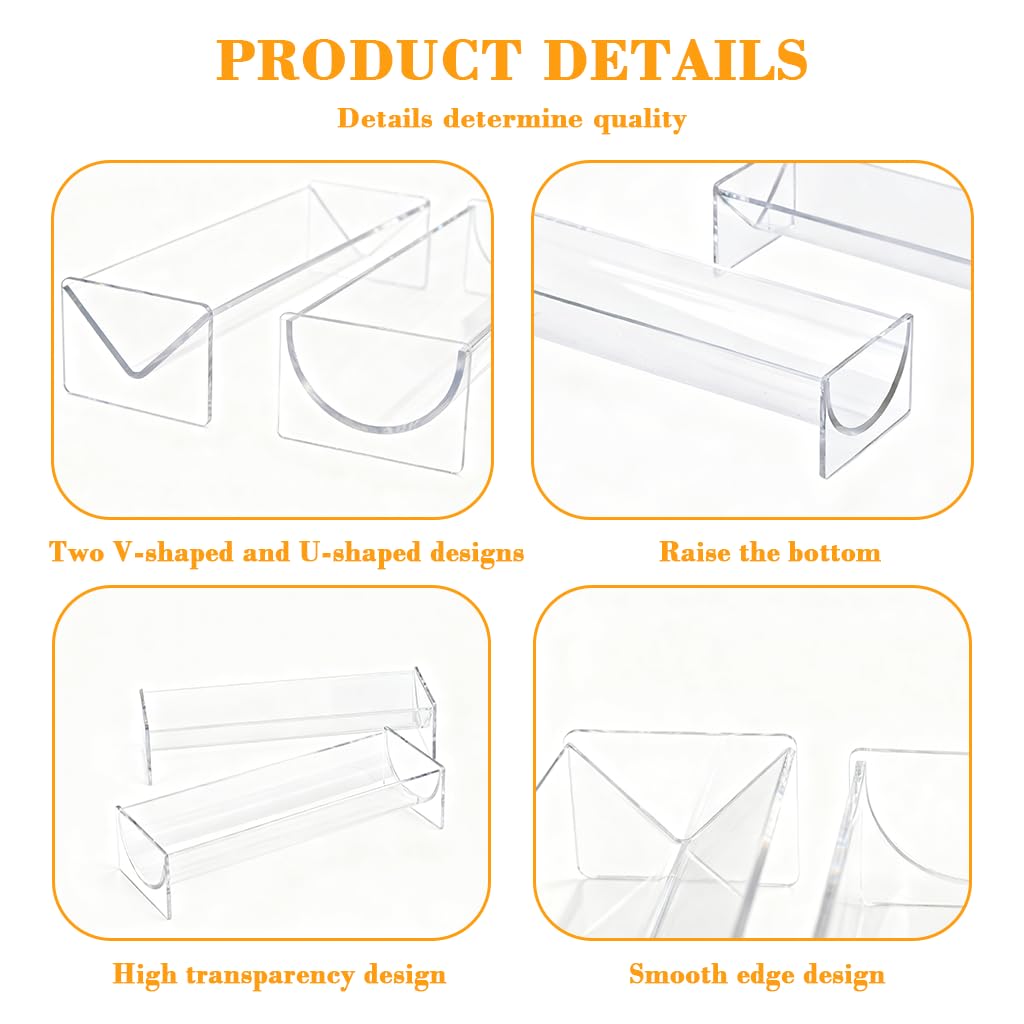 HASTHIP Clear Cracker Serving Tray 2 Pcs Set for Snacks and Appetizers | Transparent Design