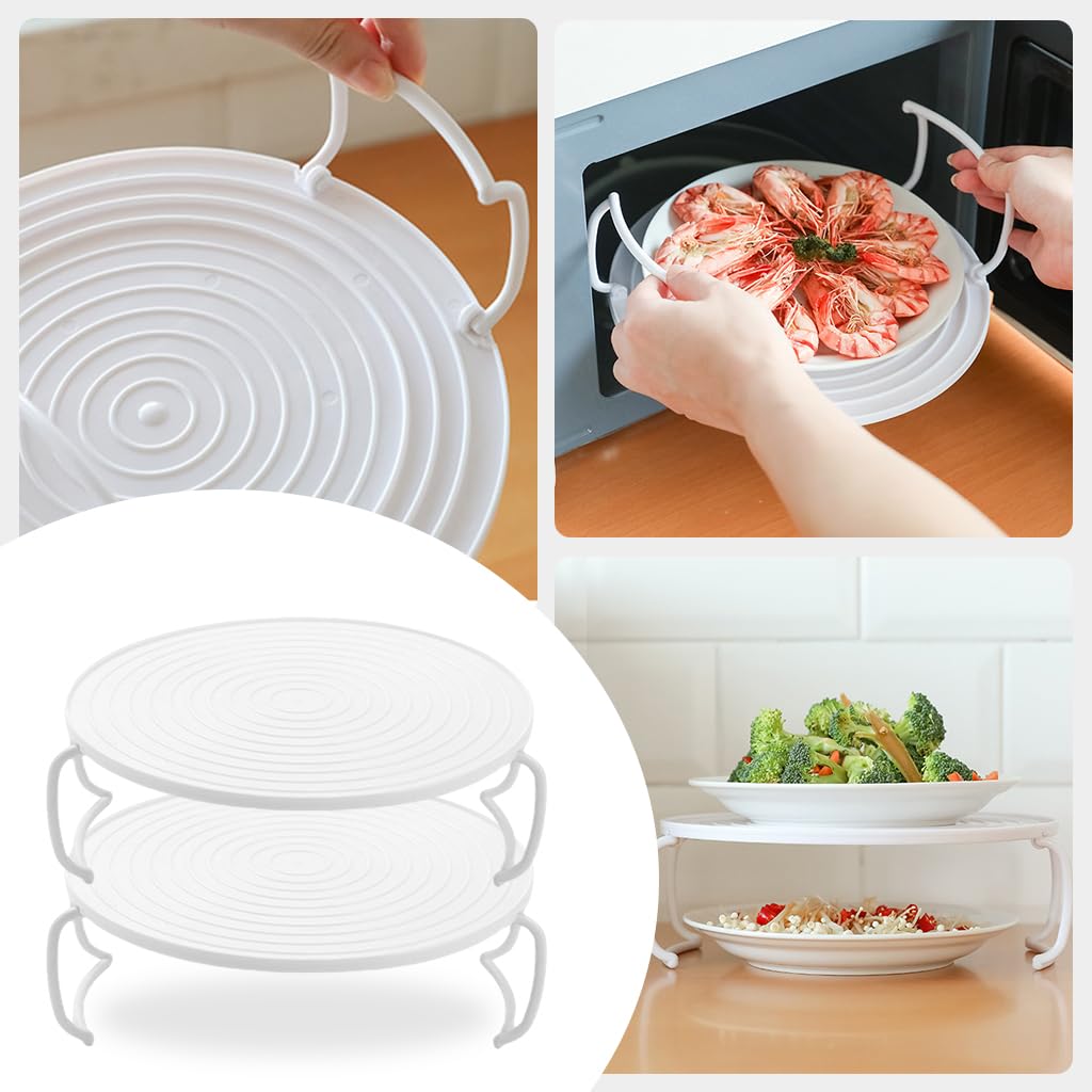 HASTHIP Microwave Plates for Heating with Double Layer 9.2×8.3 in Design | Food Grade PP