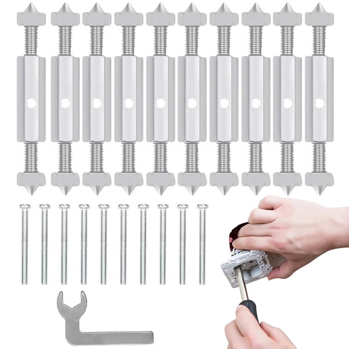 Serplex Universal Socket Cassette Repair Kit for 86-Wire Boxes with Adjustable 69–82mm Sockets | 20-Piece Metal Tool Set