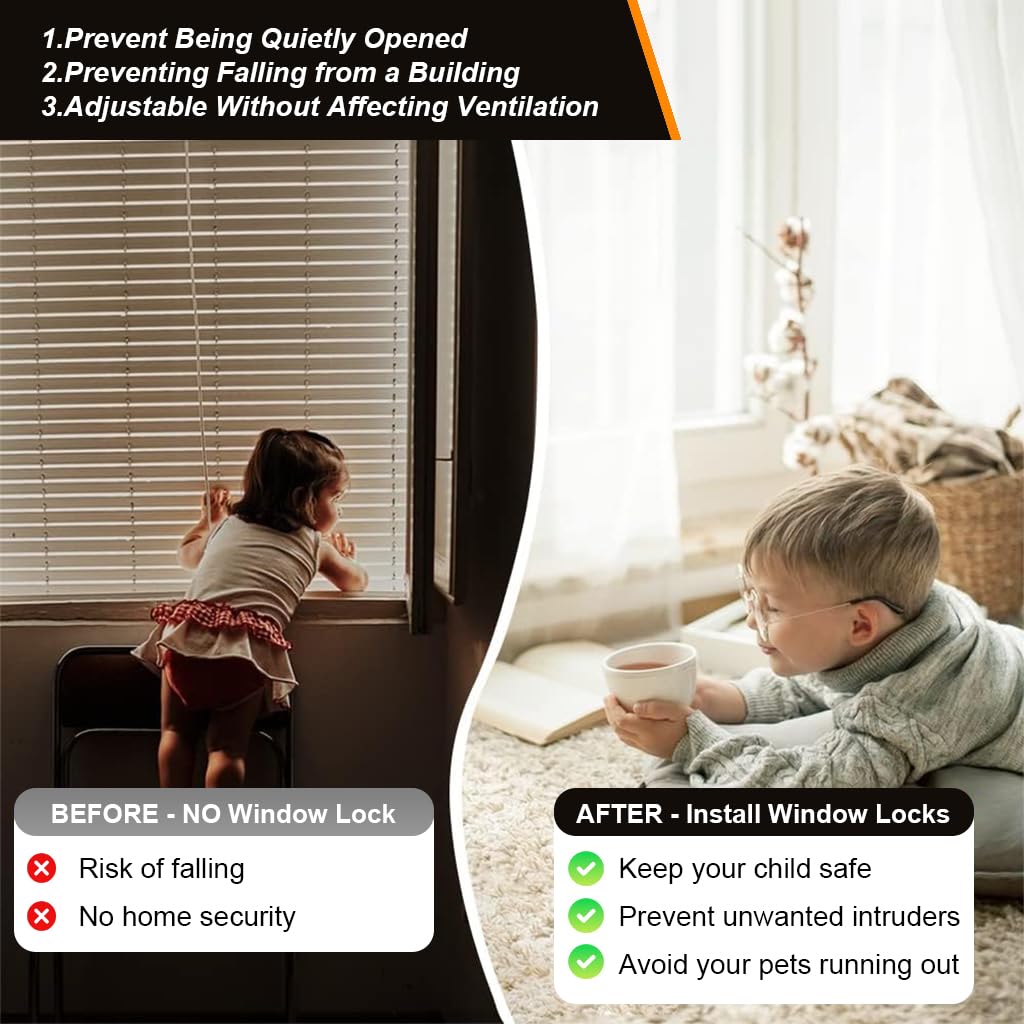 STHIRA Child Lock for Drawers and Refrigerator with Keyed Chain and Self Adhesive | 6PCS Black Stainless Steel Safety Device