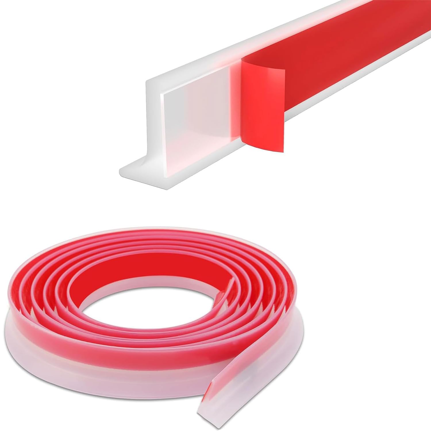 Supvox Shower Water Dam 6.6ft Flexible Self Adhesive Silicone Guard for Bathroom | Prevents Splash and Water Leaks