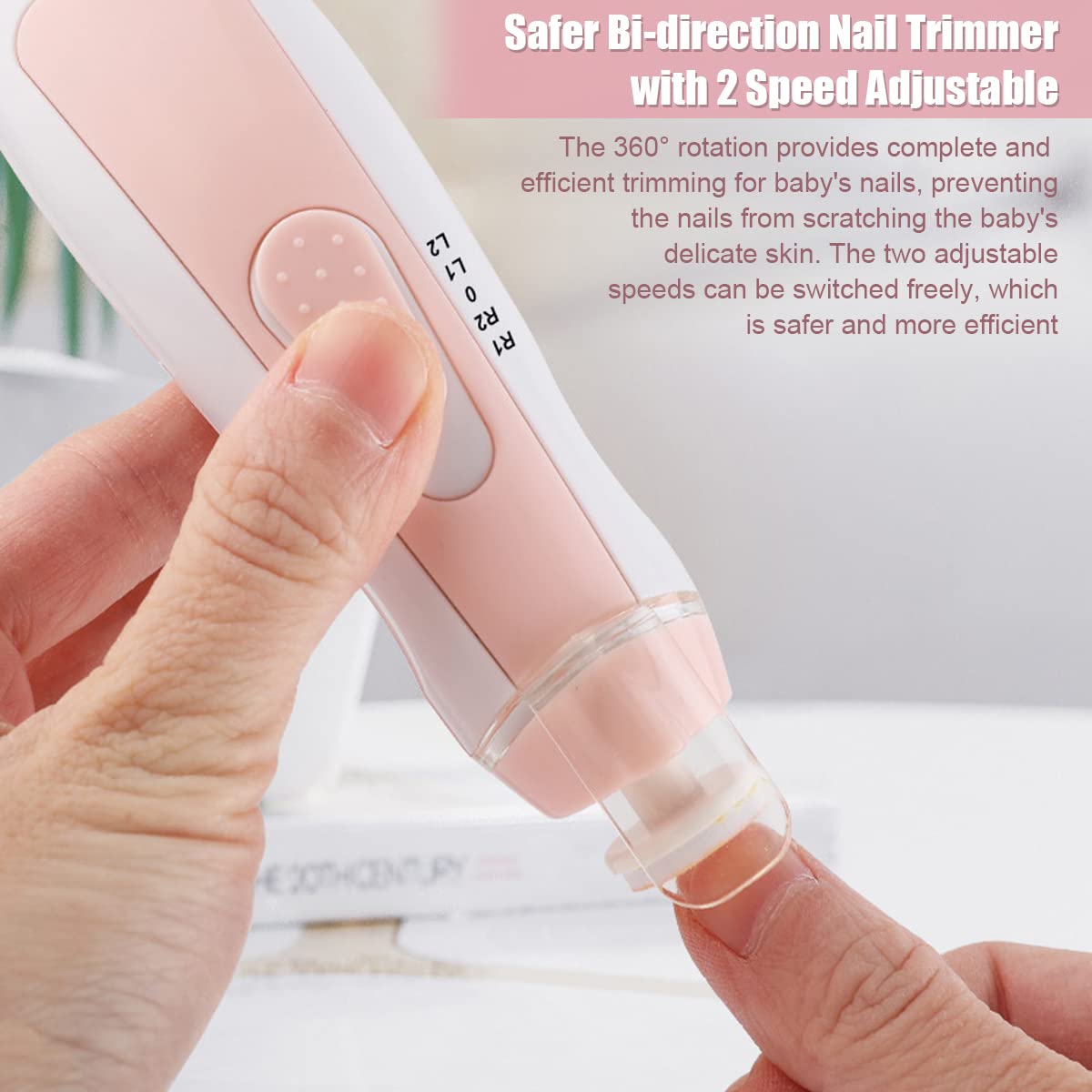 SNOWIE SOFT Baby Nail Trimmer with 7 Grinding Heads for Newborns and Adults | LED Light Clippers
